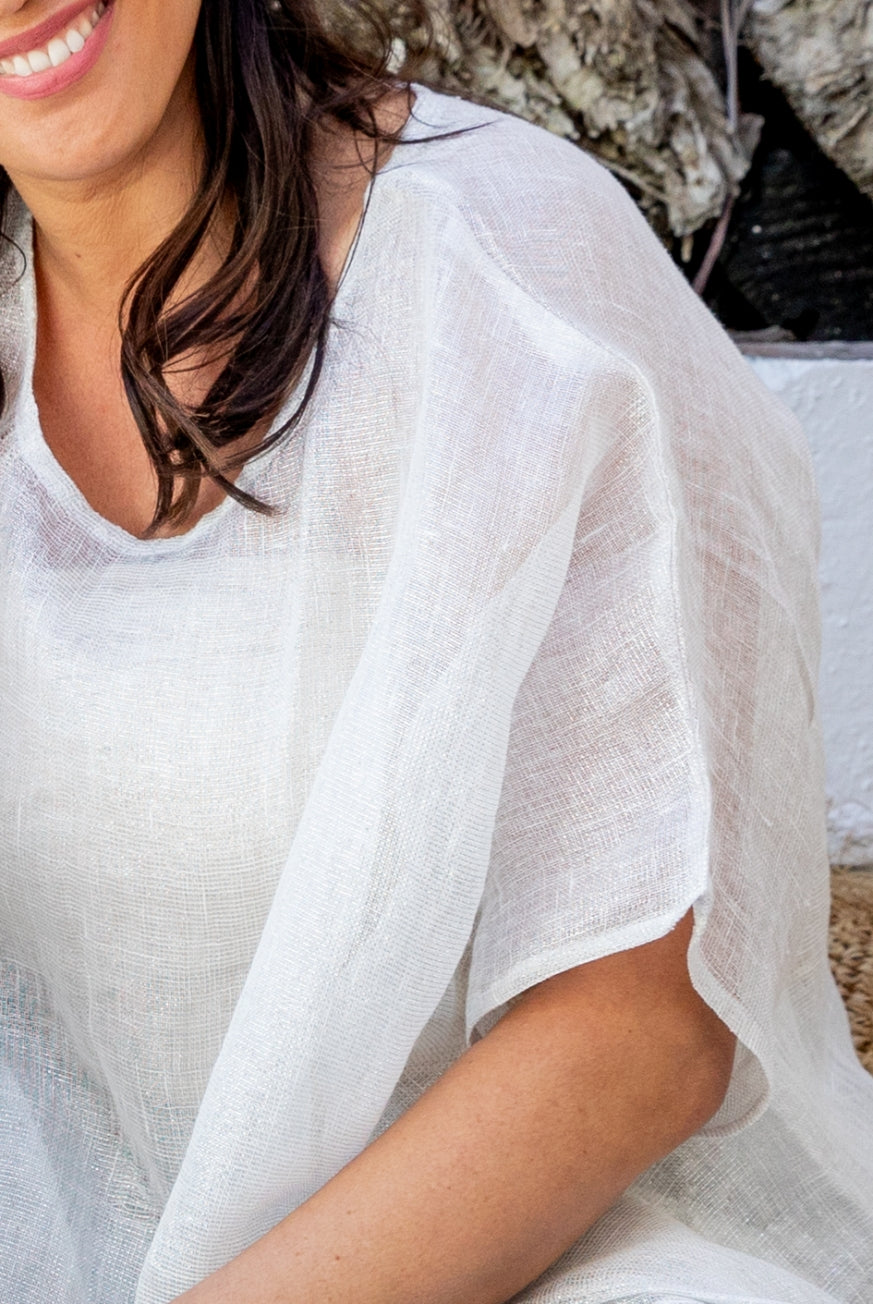 Sparkly Linen Gauze Floaty Top