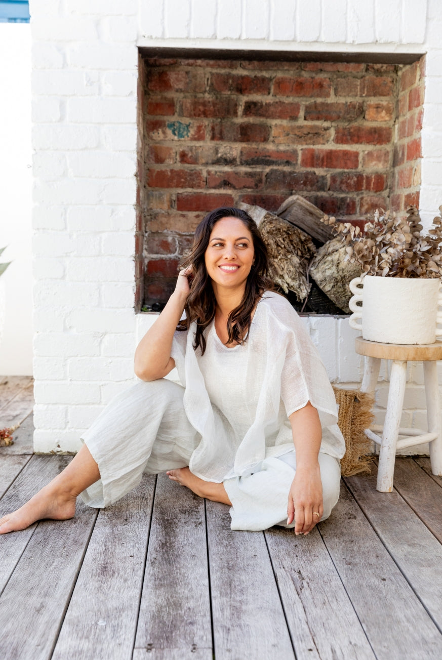Sparkly Linen Gauze Floaty Top