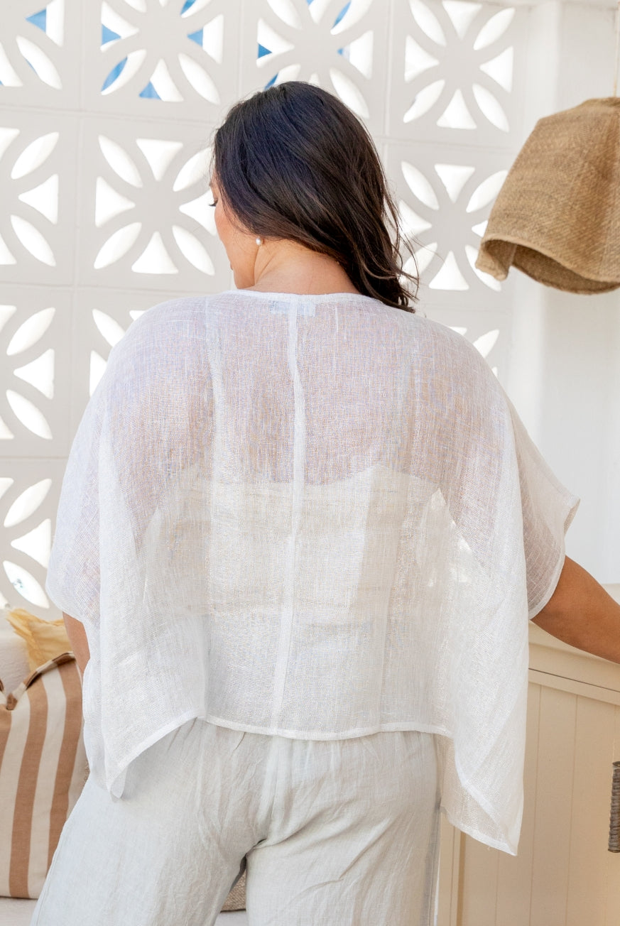 Sparkly Linen Gauze Floaty Top
