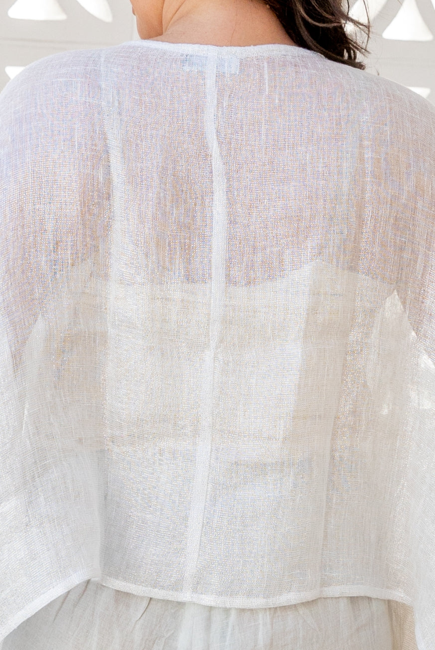 Sparkly Linen Gauze Floaty Top