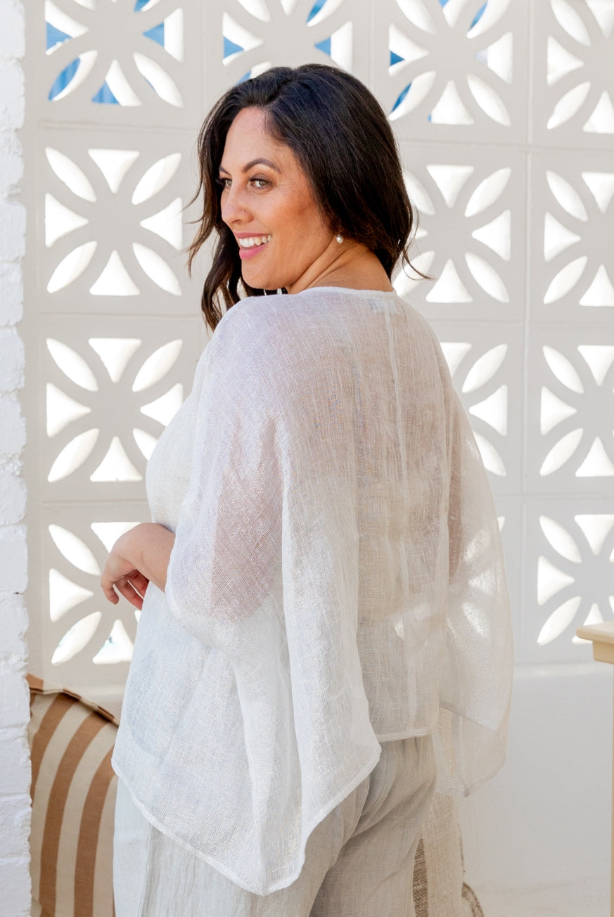 Sparkly Linen Gauze Floaty Top