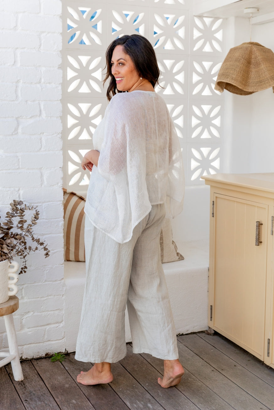 Sparkly Linen Gauze Floaty Top