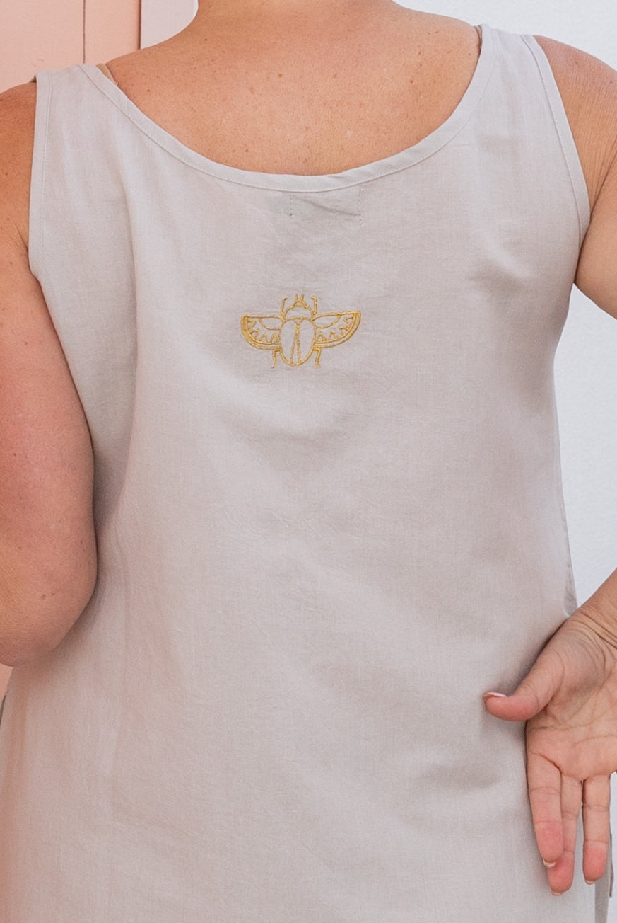 Piazza Linen Embroidered Dress