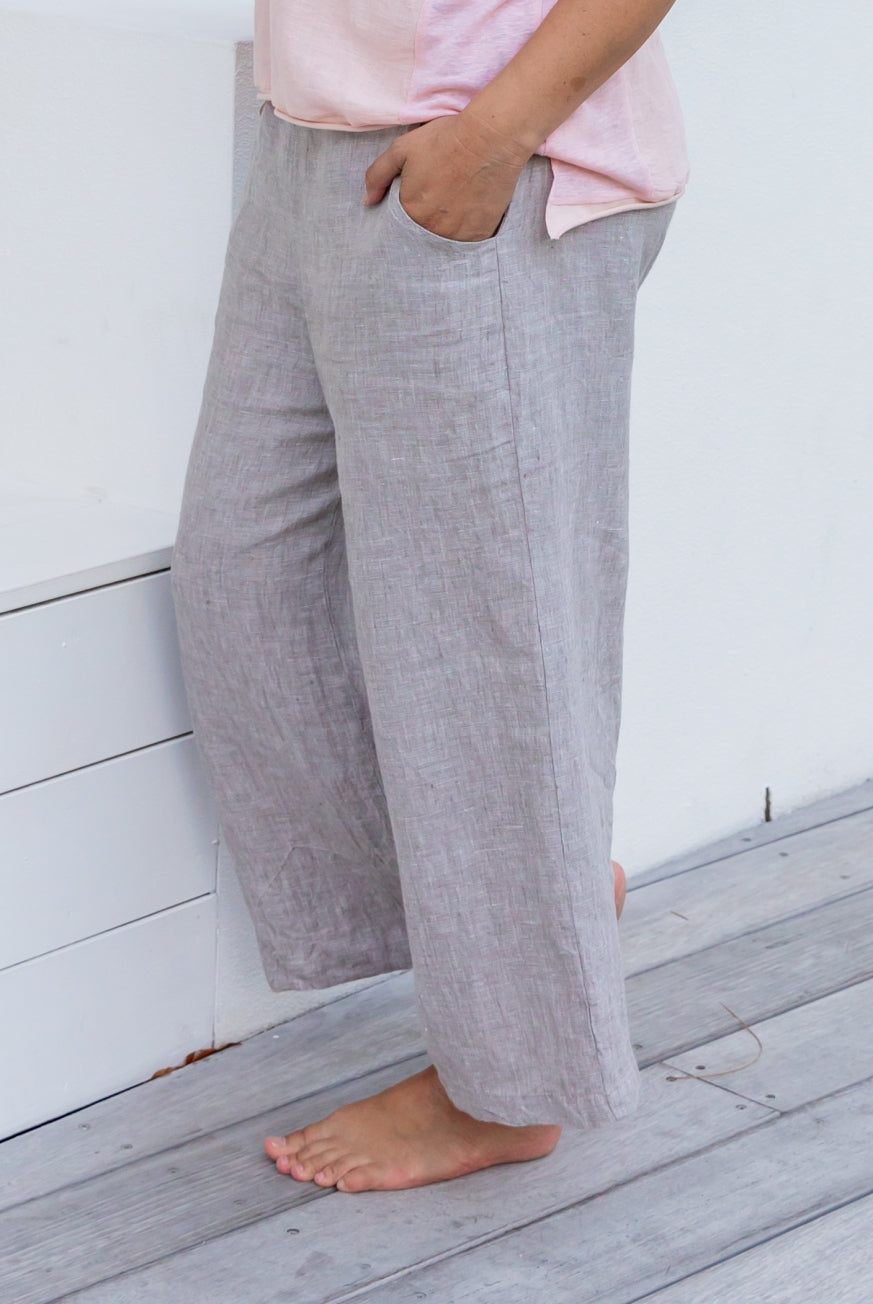 Milano Raw Linen Pants - High Waisted