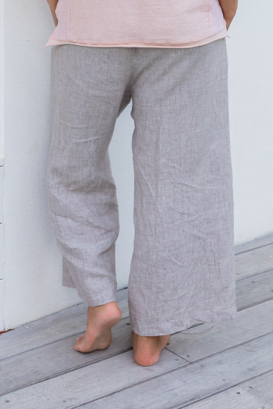 Milano Raw Linen Pants - High Waisted