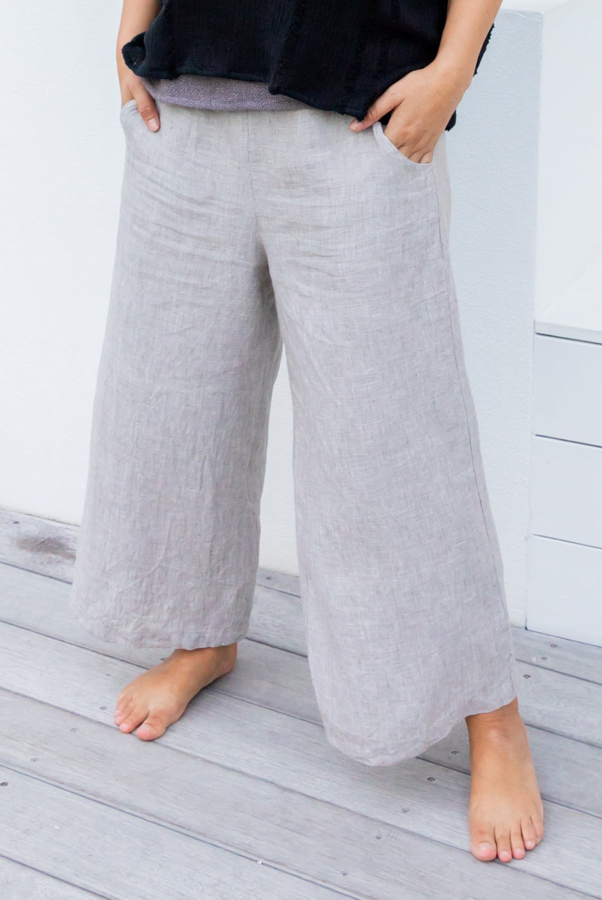 Milano Raw Linen Pants - High Waisted