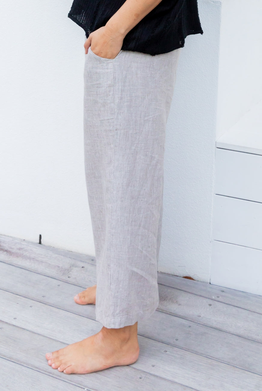 Milano Raw Linen Pants - High Waisted