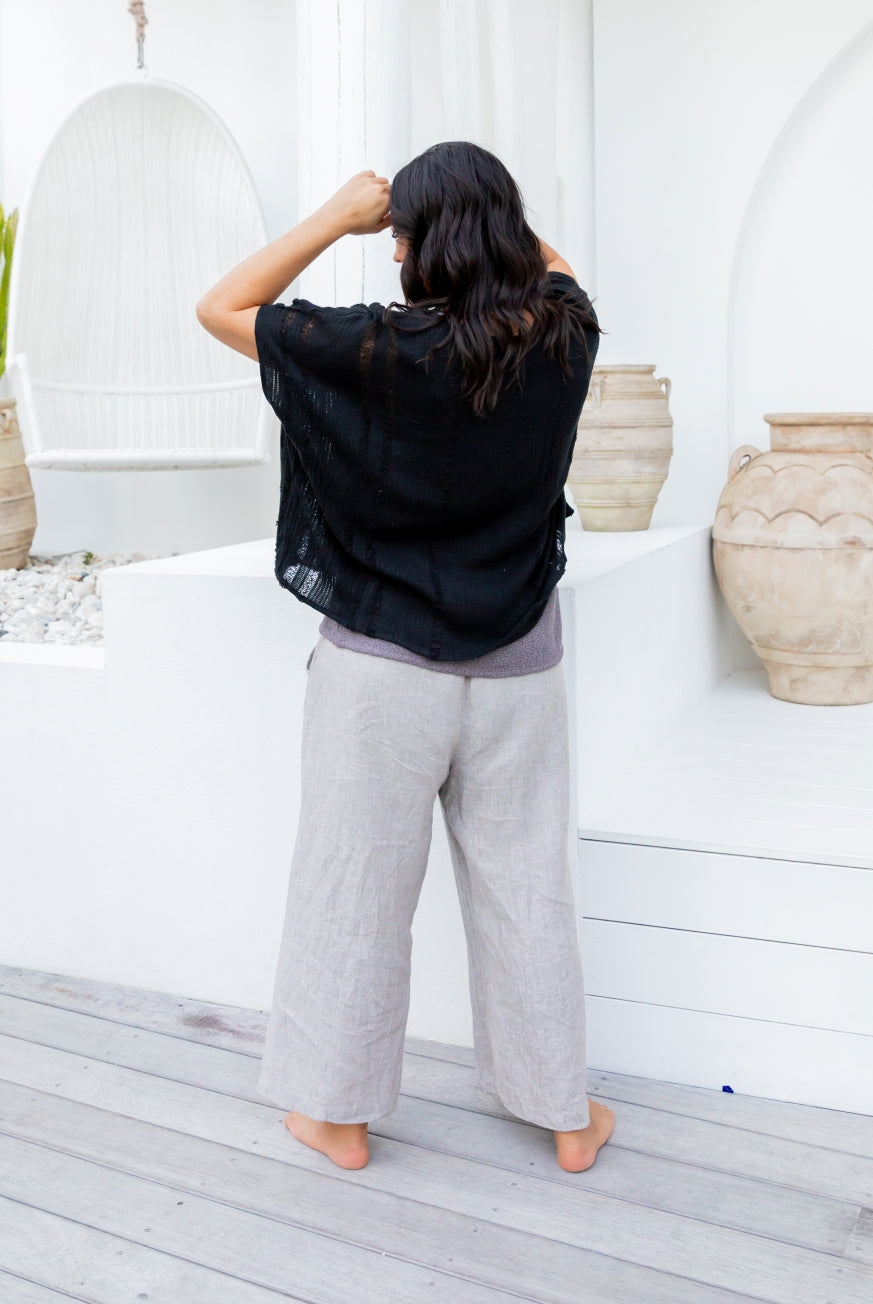 Milano Raw Linen Pants - High Waisted