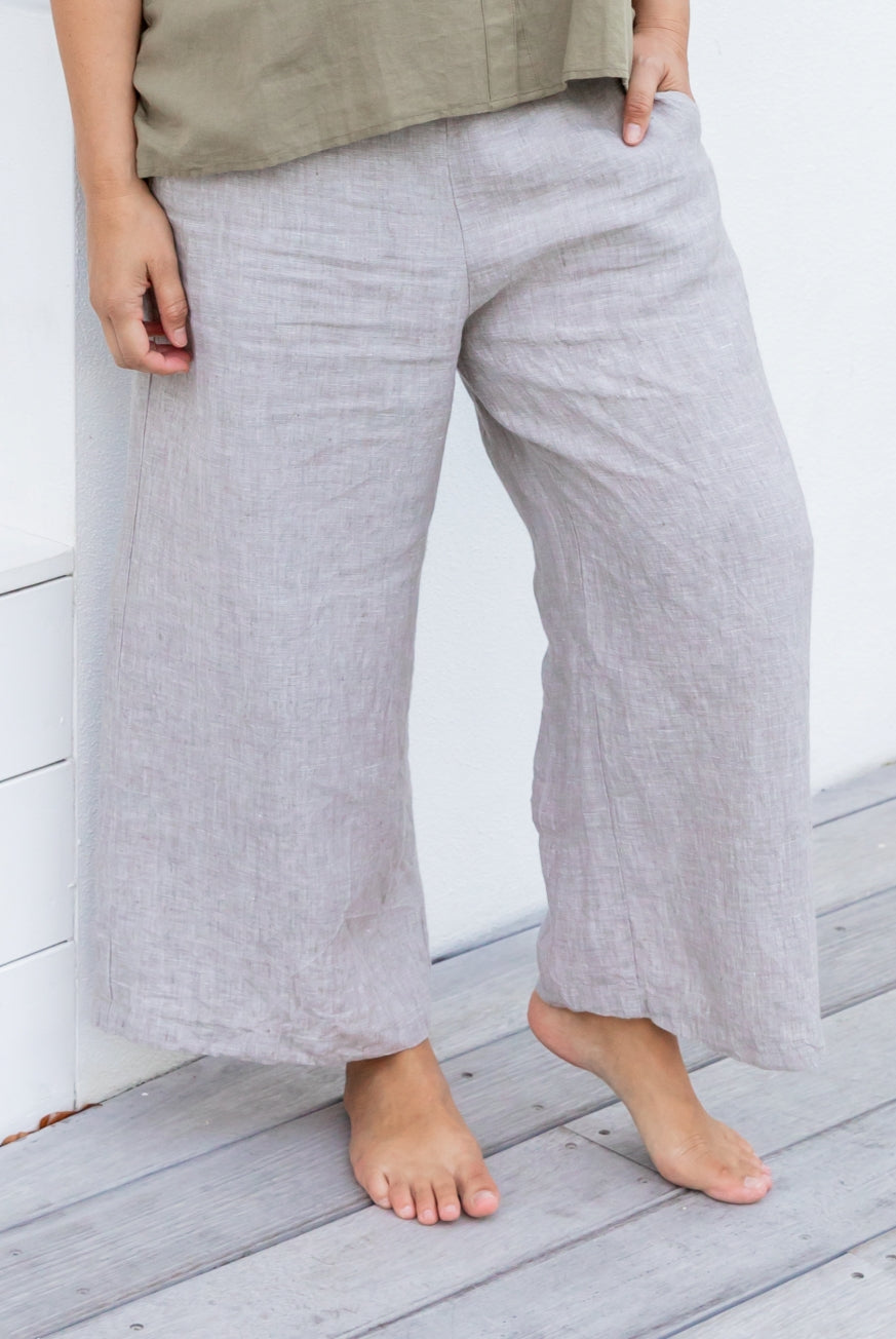 Milano Raw Linen Pants - High Waisted