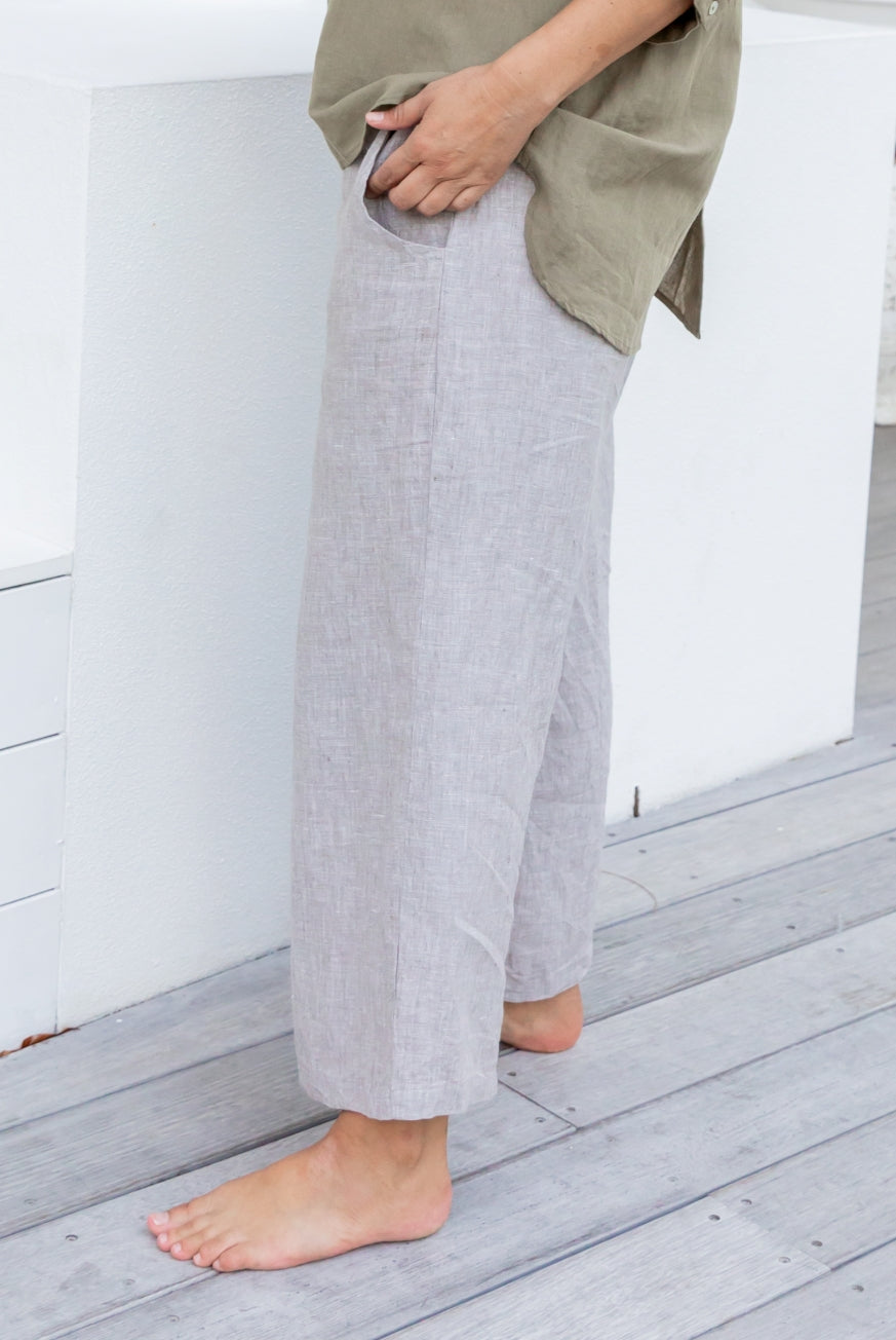 Milano Raw Linen Pants - High Waisted