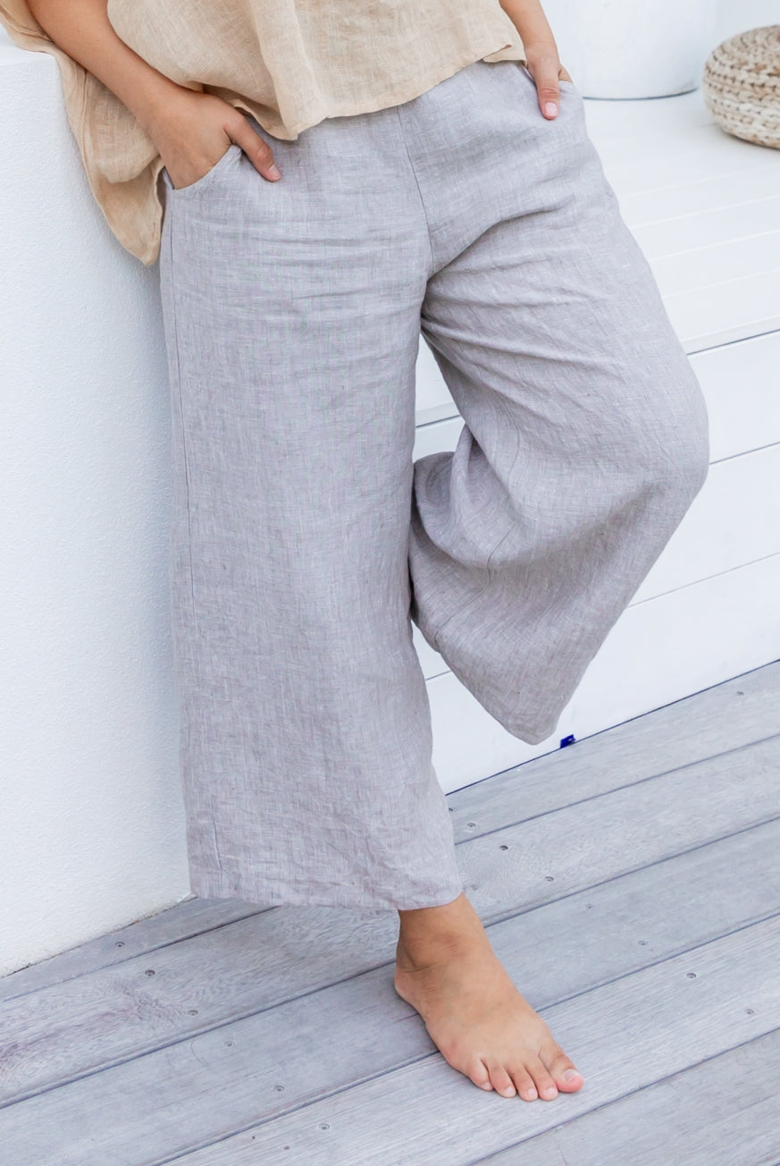 Milano Raw Linen Pants - High Waisted