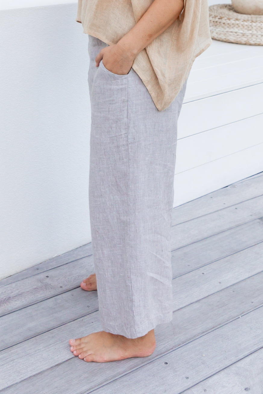 Milano Raw Linen Pants - High Waisted