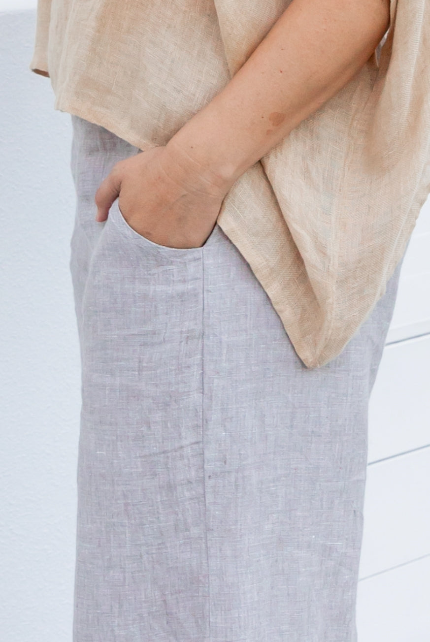 Milano Raw Linen Pants - High Waisted