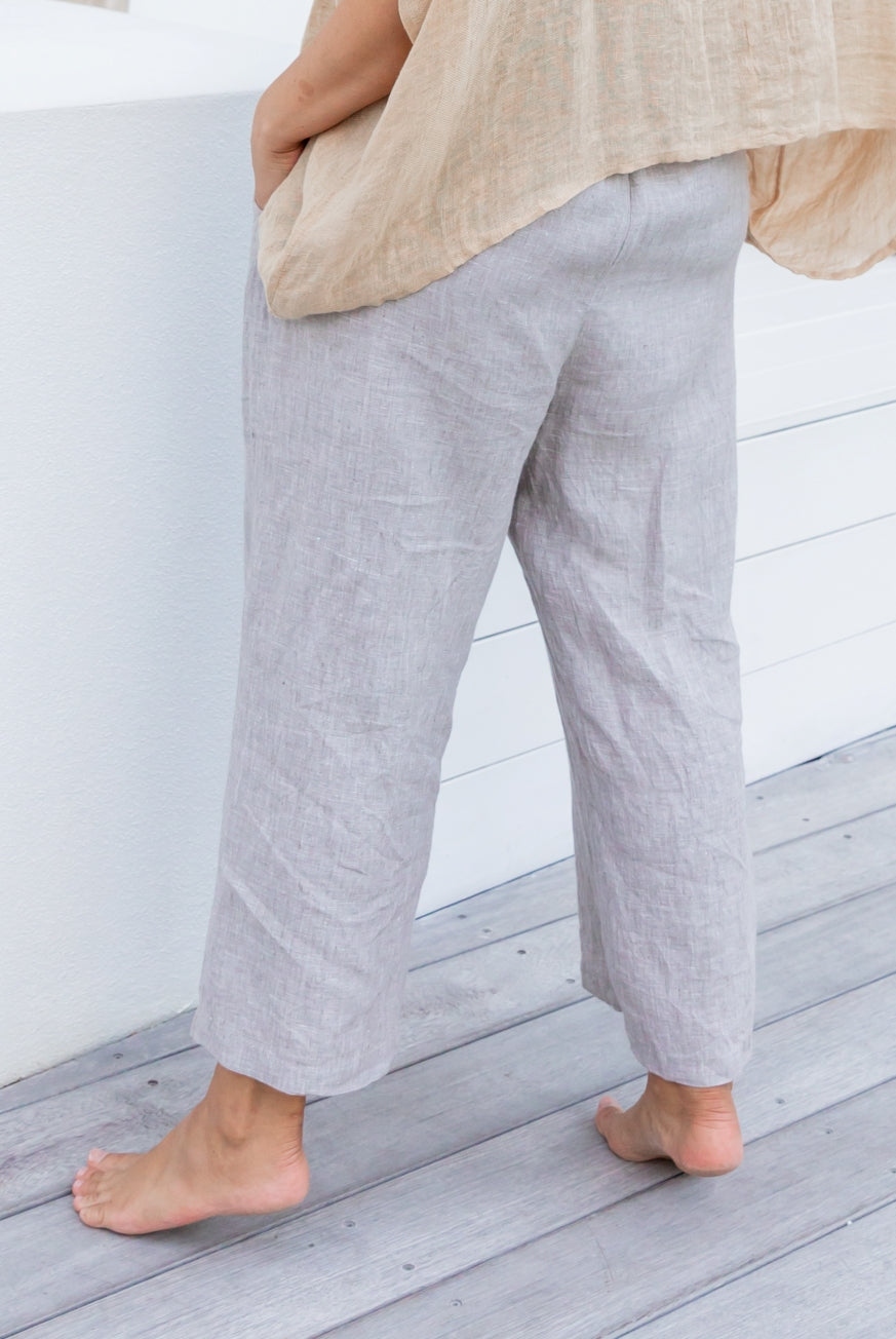 Milano Raw Linen Pants - High Waisted