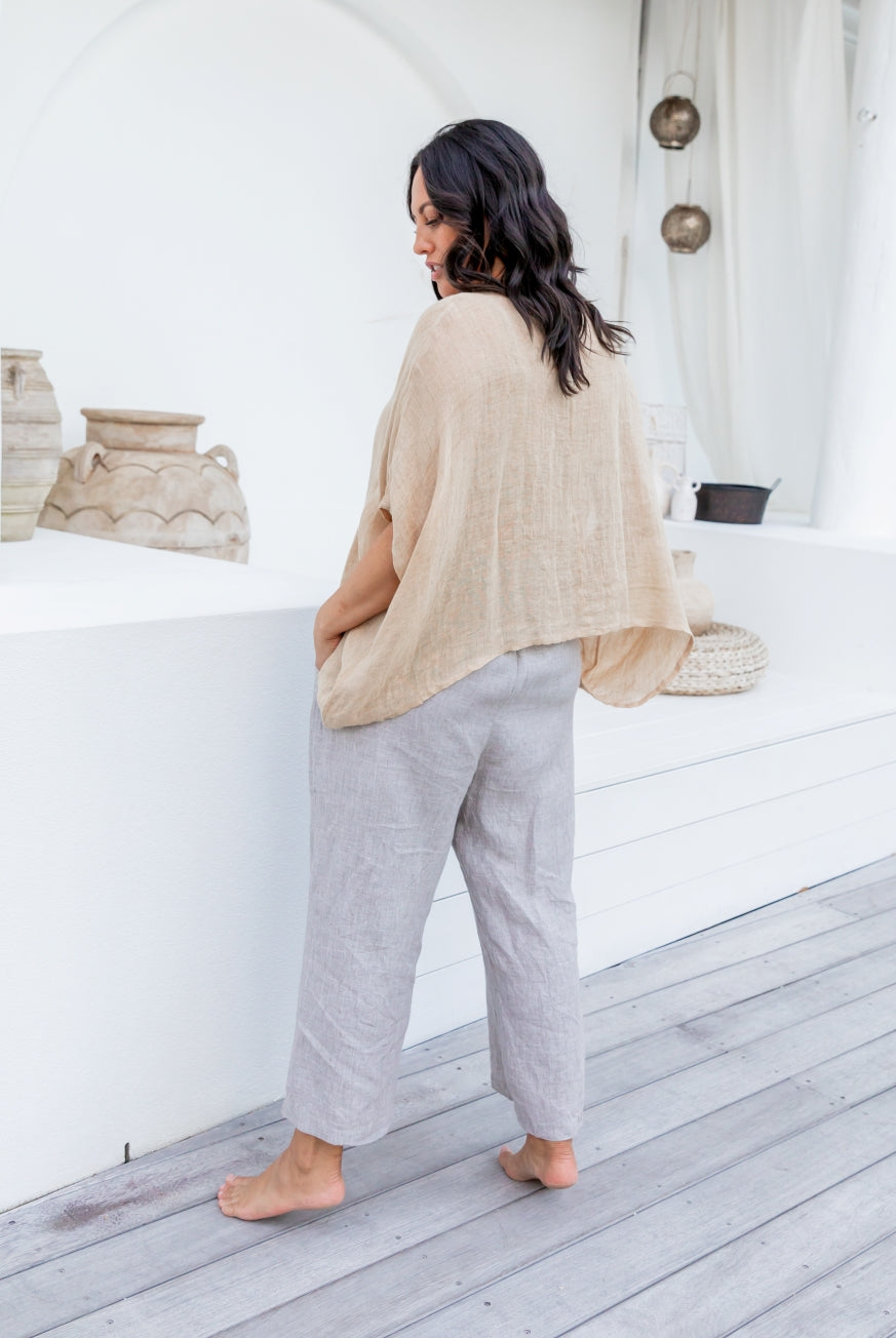 Milano Raw Linen Pants - High Waisted