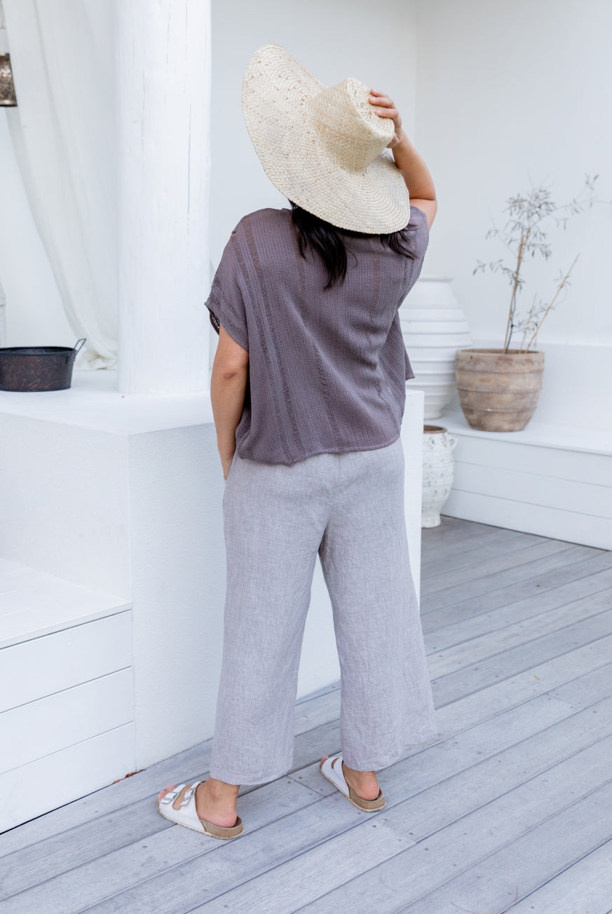 Milano Raw Linen Pants - High Waisted