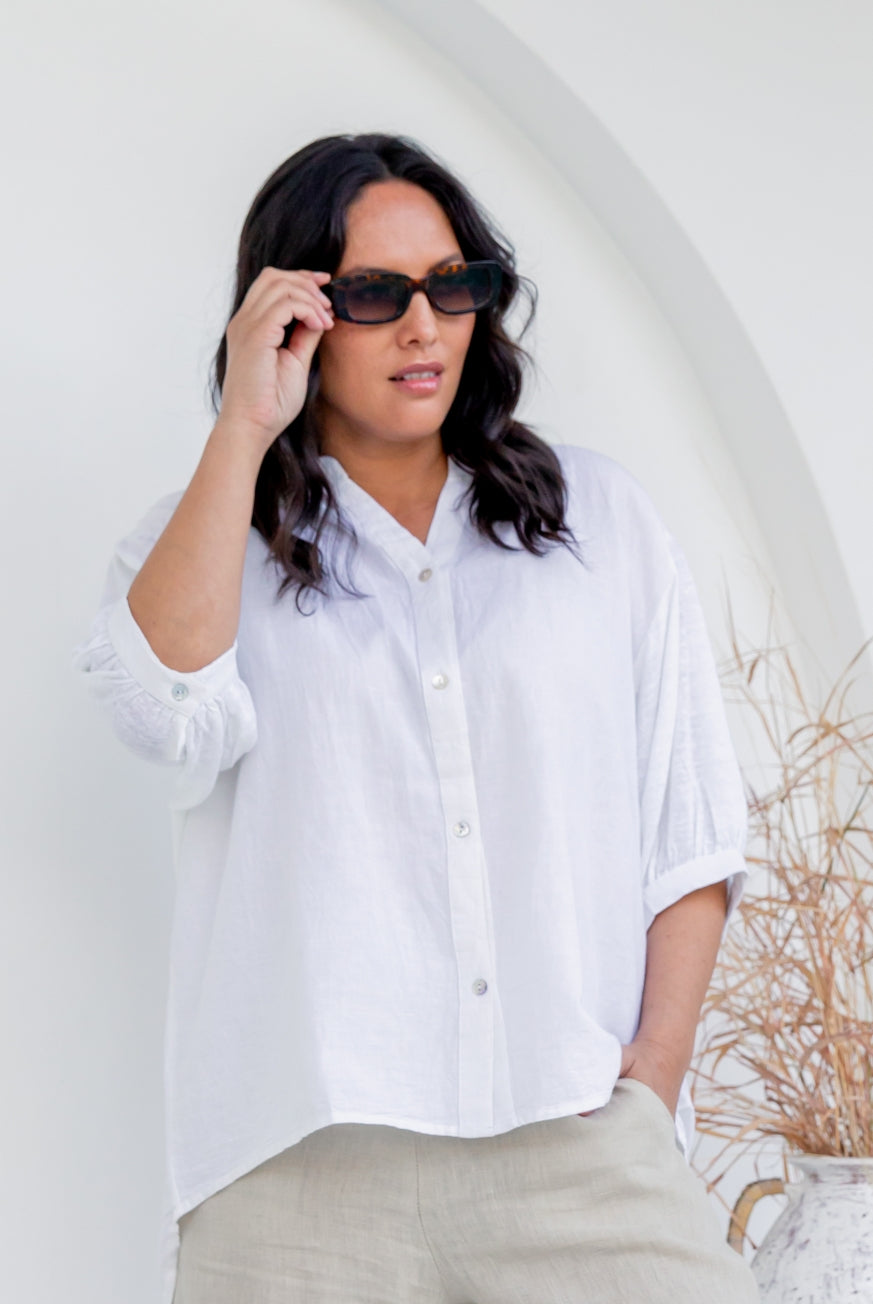 Amalfi Linen Blouse