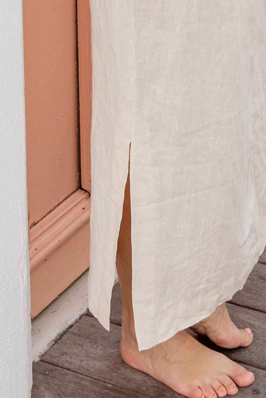 Piazza Linen Embroidered Dress